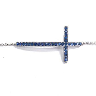 Cross Chain Bracelet 〜 Sapphire〜
