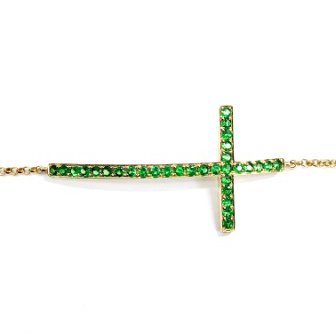 Cross Chain Bracelet 〜Green Garnet〜
