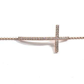 Cross Chain Bracelet 〜 Pink × Diamond 〜