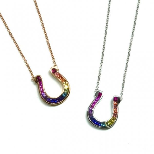 Rainbow Horseshoe Necklace