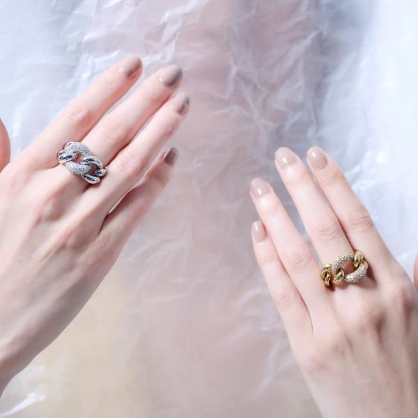 Diamond Chain Ring (WG) - KAJA BIJOUX