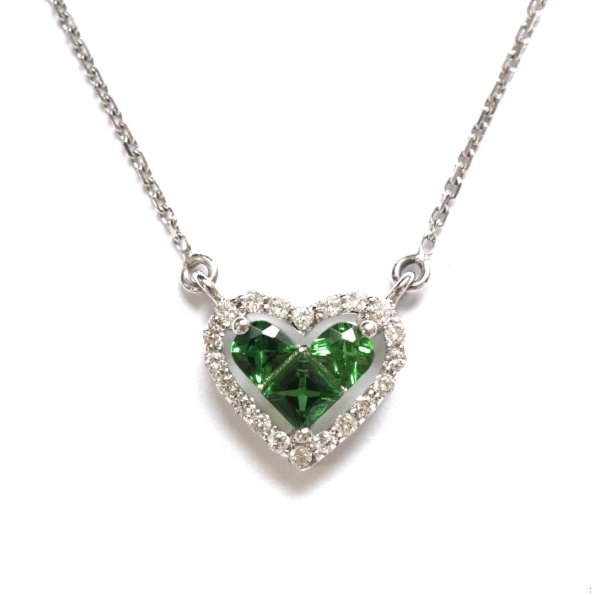 Petit Heart Necklace (Green Garnet)