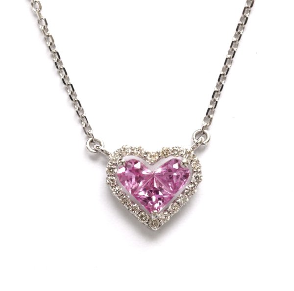Petit Heart Necklace (Pink Sapphire)