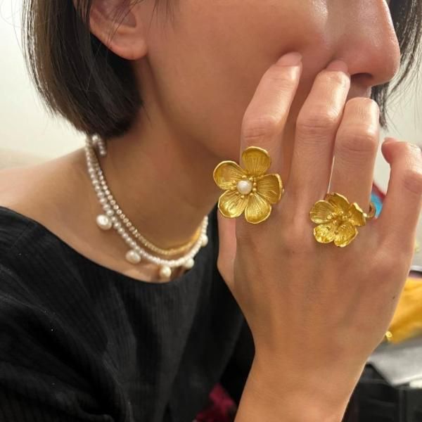 SALE/37%OFF】 新品未使用!KAJA BIJOUX フラワーリング カジャ