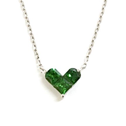 Petit Heart Necklace <br> (Green Garnet)