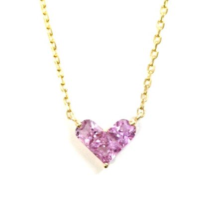 Petit Heart Necklace <br> (Pink Sapphire)