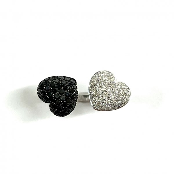 W Heart RingBlack Diamond