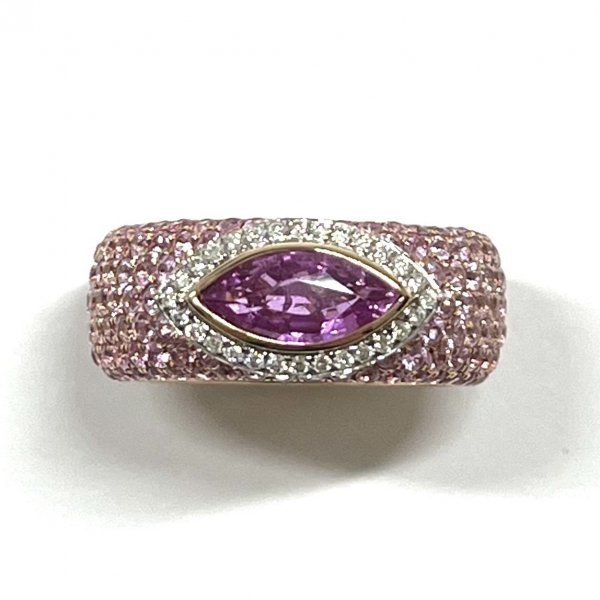 Pink Sapphire Pave Ring