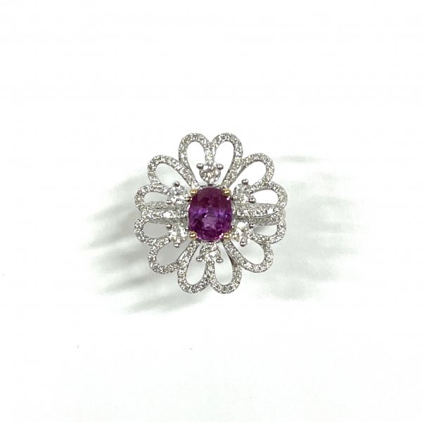 Pink Sapphire Flower Ring