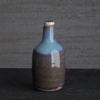 小代瑞穂窯・ボトル・青・蓋青 - ウツワヤ、シロオサ