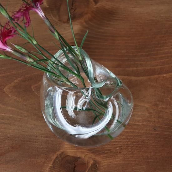 ニジノハ・二輪挿し・白 - ウツワヤ、シロオサ