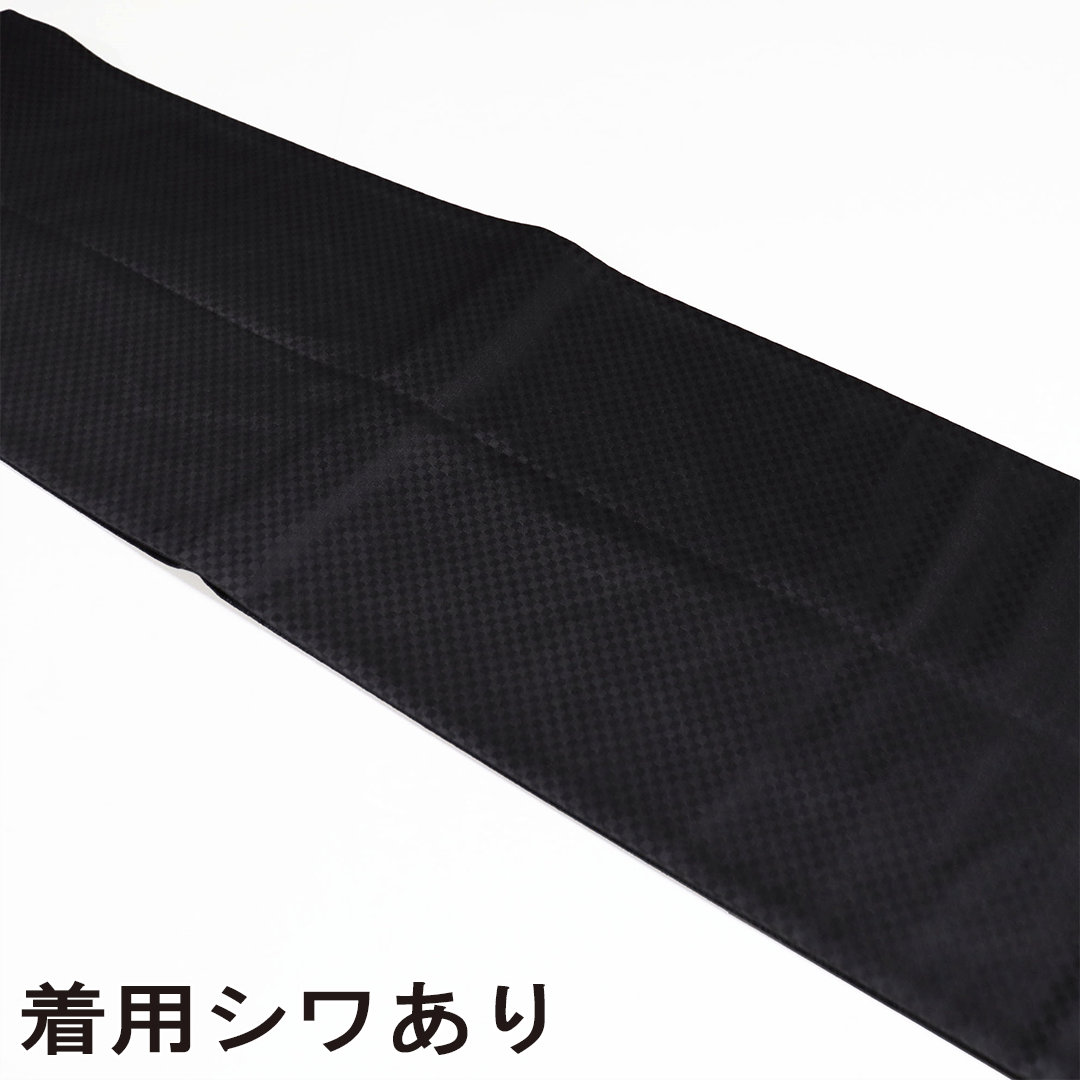 リサイクル着物袋帯 伊勢型五役 桜 黒地 お洒落 カジュアル 長さ440