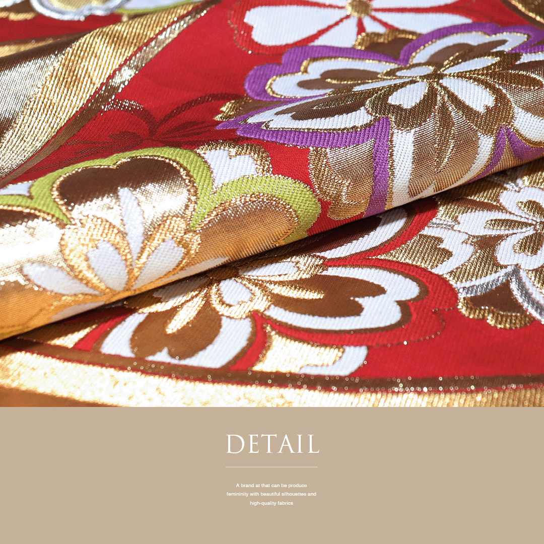 リサイクル帯】 袋帯 京都西陣織物 『華翔苑』謹製 七宝柄 金色 礼装