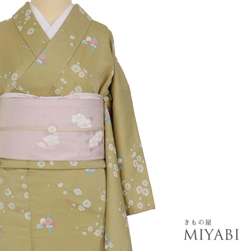 メール便指定可能 1793.大丸で誂え 絞り刺繍 椿 カラフル 小紋 袷 正絹