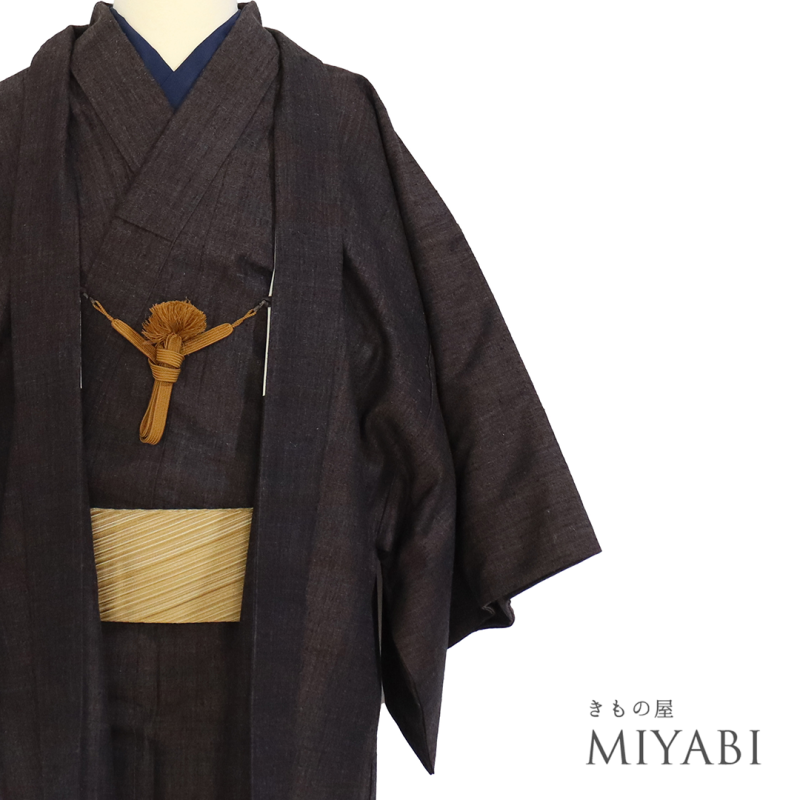 リサイクル着物】 男物 紬 アンサンブル 4点セット 袷 【Sサイズ】 ☆5