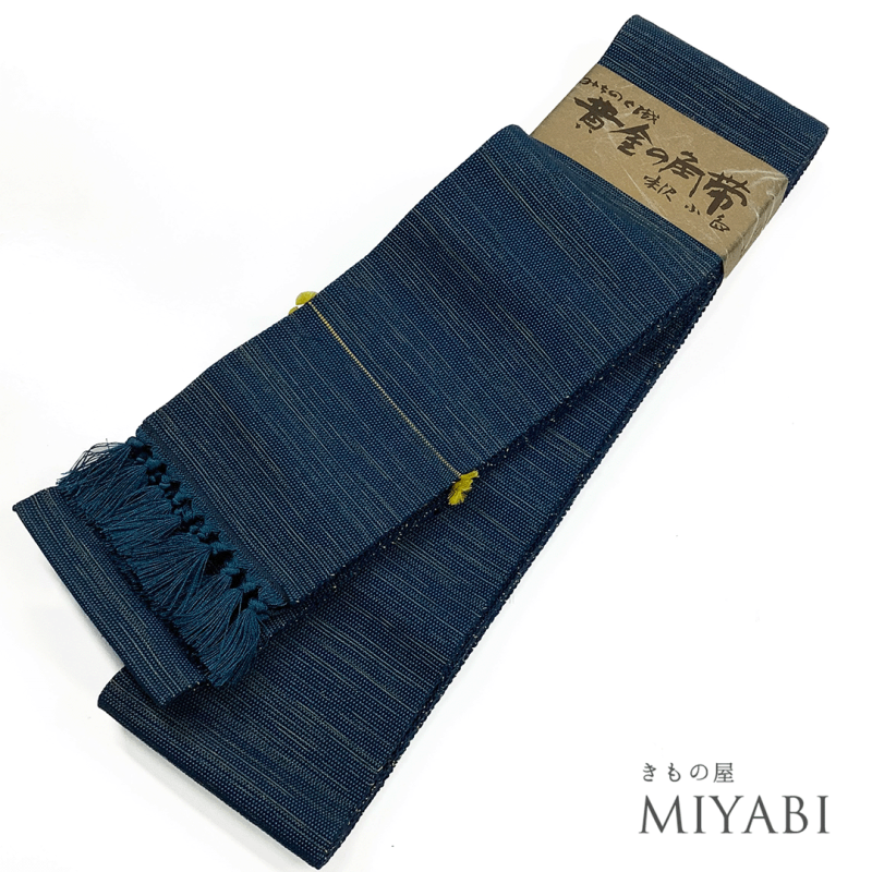 【リサイクル帯】 角帯 紳士用 未使用品 ☆S 米沢織 黄金の角帯 お洒落 カジュアル 長さ410㎝ 全通 帯 OB-64 - 着物屋みやび 【リサイクル帯】 角帯 紳士用 未使用品 ☆S 米沢織 黄金の角帯 お洒落 カジュアル 長さ410㎝ 全通 帯 OB-64 - 着物屋みやび