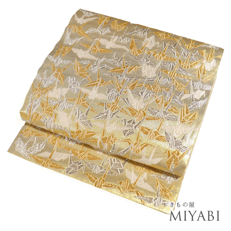 山口美術織物 千色千羽鶴 加賀刺繍 御御帯 袋帯 未使用品 全