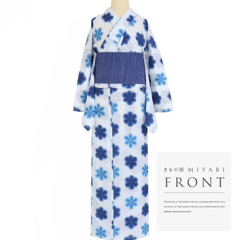 ミヤ様専用 新品 有松鳴海絞り 雪花絞り 夏着物 広衿仕立て
