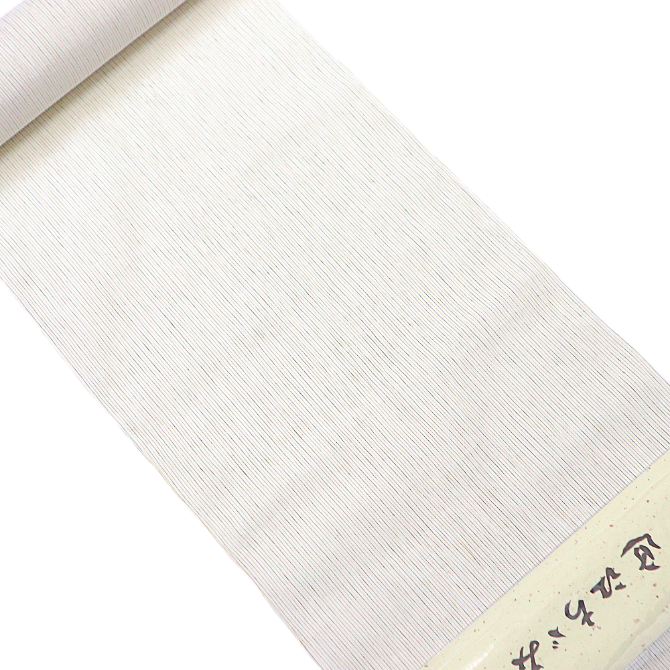 近江ちぢみ 綿麻きもの 白地 緑×黄 細縞 【染重オンラインショップ】 近江ちぢみ 綿麻きもの 白地 緑×黄 細縞 【染重オンラインショップ】