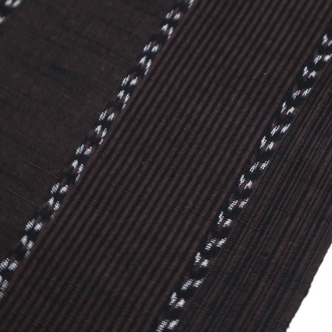 本場久留米絣 木綿反物 もめん 茶 かすり 縞 4種縞 珈琲色 【染重