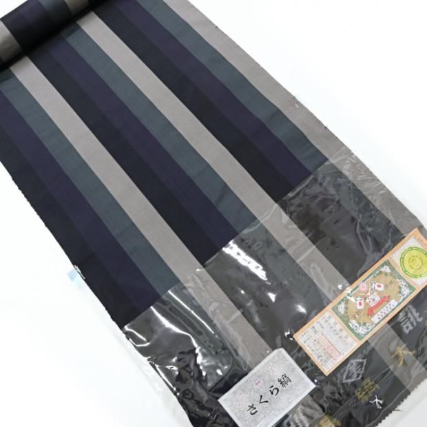 紬の染め 節の風合い良い品 正絹 AK-4840 夏着物 正絹 紗紬の紅型 生紬 風合い良い品 G-315