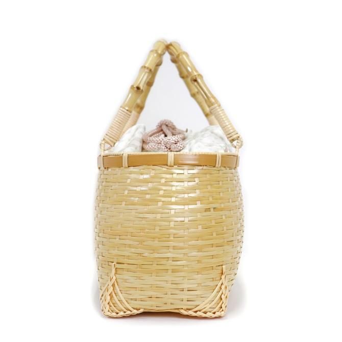 巾着付き カゴバッグ 浴衣 夏着物 2Way ナチュラル ブルー 夏 巾着付き カゴバッグ 浴衣 夏着物 2Way ナチュラル ブルー 夏