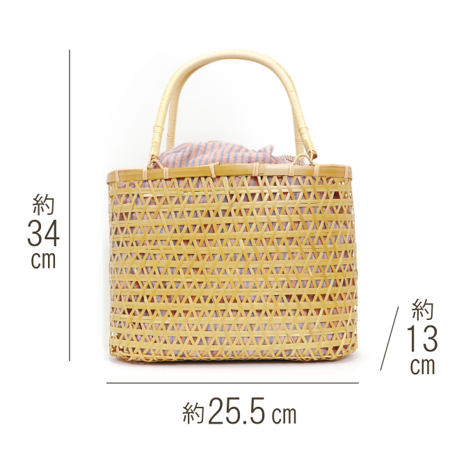 巾着付き カゴバッグ 浴衣 夏着物 2Way ナチュラル ピンク 巾着付き カゴバッグ 浴衣 夏着物 2Way ナチュラル ピンク