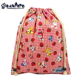 ストロベリーランド レッド　巾着大　体操服入れ　着替え入れ　ハンドメイド　手作り　日本製の商品画像