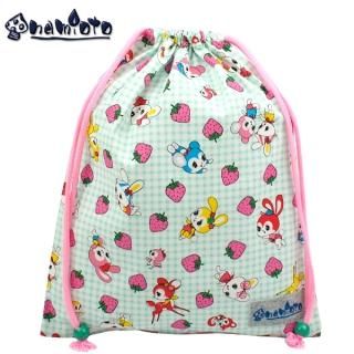 ストロベリーランド ミント　巾着大　体操服入れ　着替え入れ　ハンドメイド　手作り　日本製の商品画像