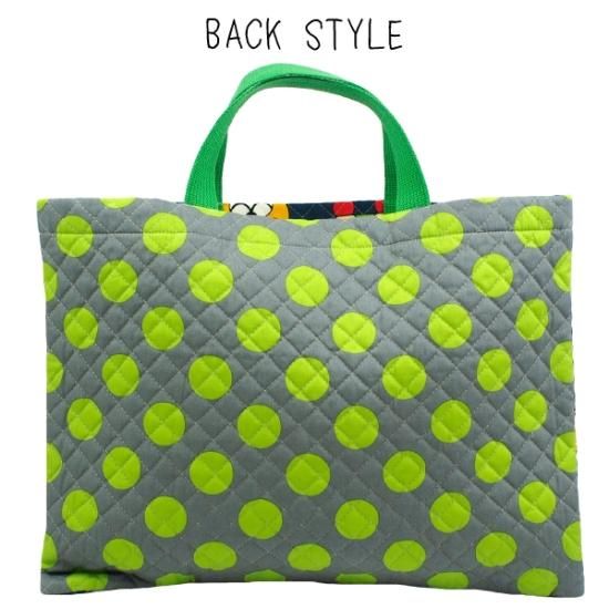 マチ付き レッスンバッグ キルティング はたらくくるま 緑 楽天市場】レッスンバッグ くるま と道路 グリーン キルティング