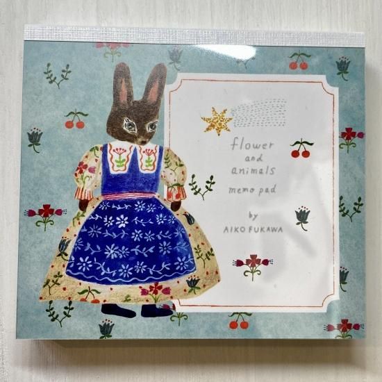 布川愛子 ブロックメモ flower and animals | aoi door アオイドア