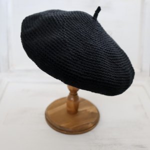 amber　オーガニックコットン ベレー帽（black）