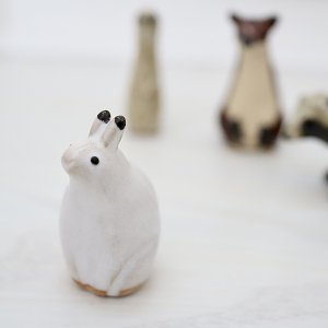 UMESHISO工房　アニマルオブジェ　北極ウサギ　(36)