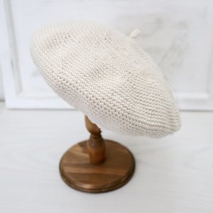 amber　オーガニックコットン ベレー帽（off-white）