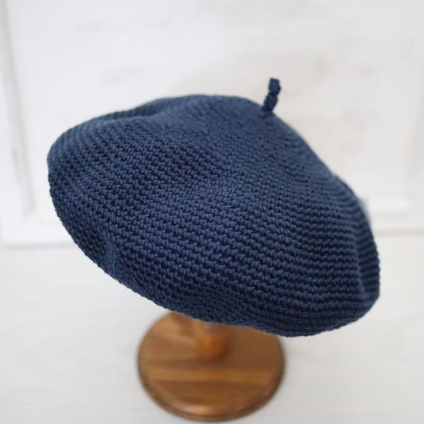 Amber オーガニックコットン ベレー帽 Navy Aoi Door