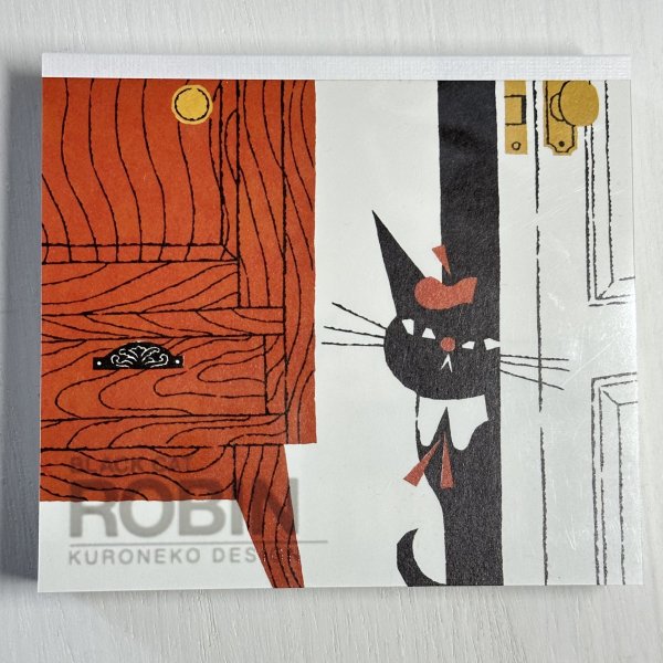 黒ねこ意匠　ブロックメモ BLACK CAT ROBIN 【B】　| aoi door
