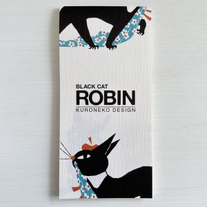 黒ねこ意匠　一筆箋 BLACK CAT ROBIN 【B】