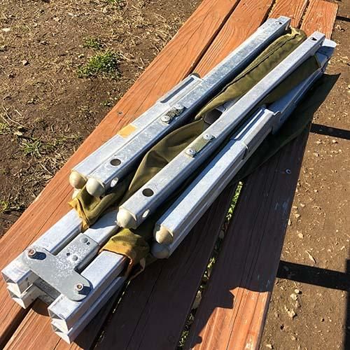 USアルミフレームフォールディングコット米軍放出品　ユーズド US 折りたたみ 野戦 アルミベッド (フォールディングコット) 米