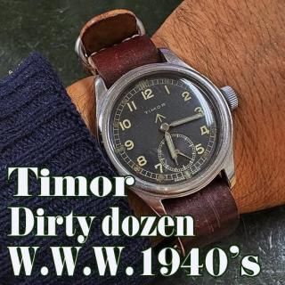 <img class='new_mark_img1' src='https://img.shop-pro.jp/img/new/icons14.gif' style='border:none;display:inline;margin:0px;padding:0px;width:auto;' />Timor WWW Dirty Dozen British Army Wristwatch 1940's  