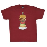 ハンバーガーTシャツ/バーガンディ