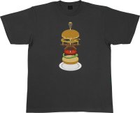 ハンバーガーTシャツ/ブラック