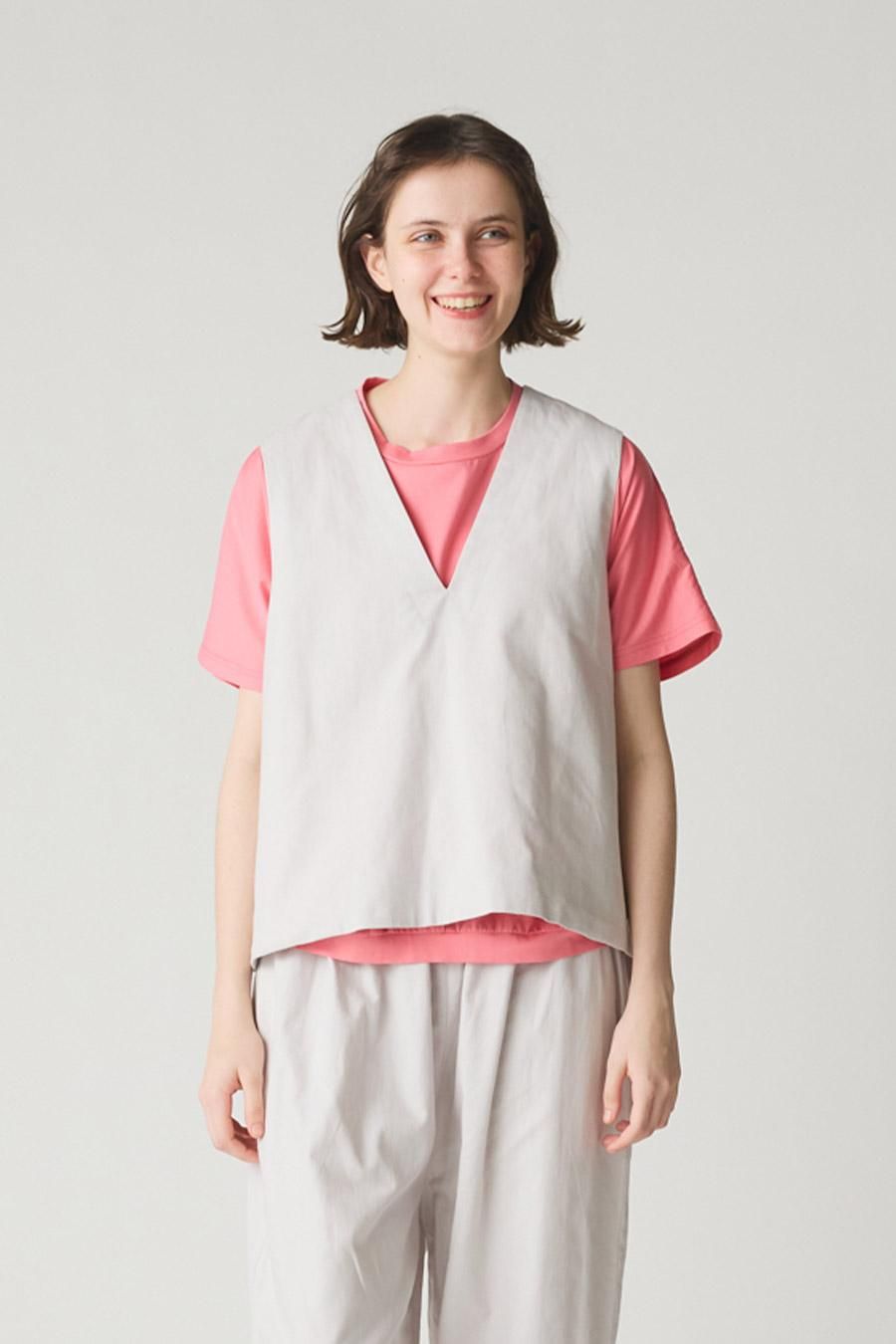 cotton linen V neck vest / åȥͥ Vͥå٥
