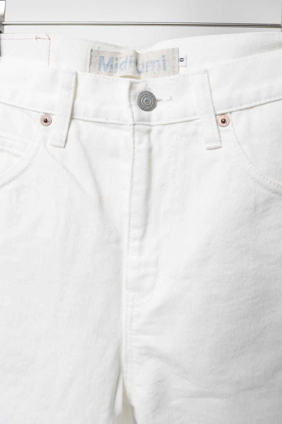 high waist white denim pants - MidiUmi（ミディウミ