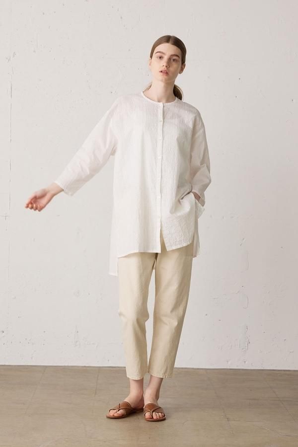 4/5 length white denim pants