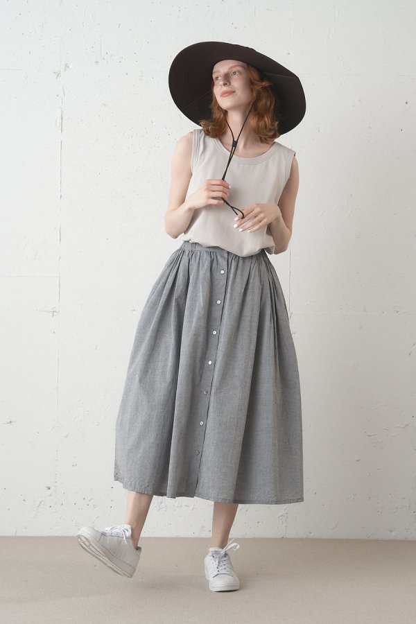 front open gather skirt