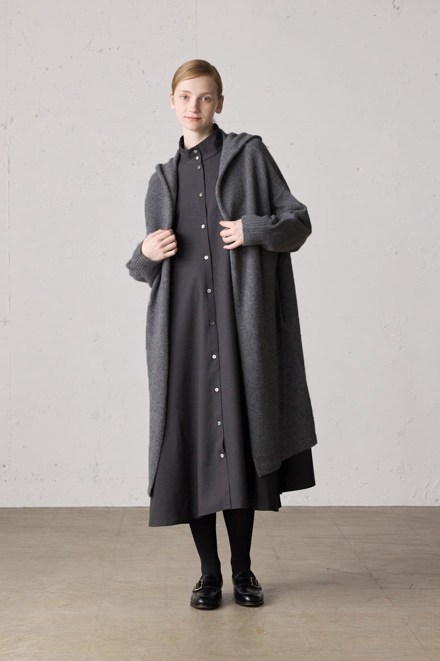 hooded long coat - MidiUmi（ミディウミ）｜ONLINE SHOP