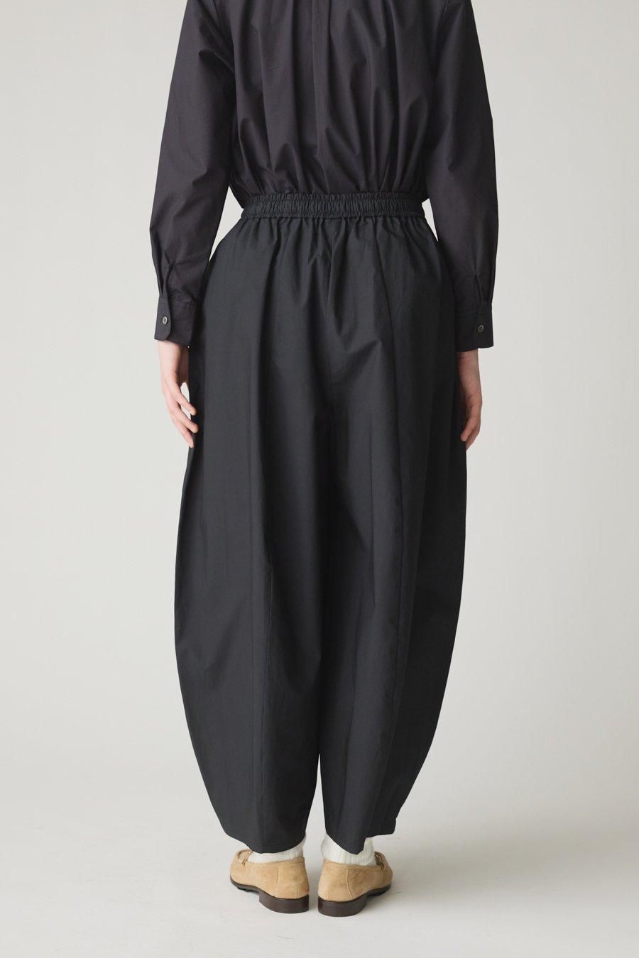Lig. cocoon pants 黒　Mサイズ オーガニックコットンシルク高密度タイプライター / コクーン