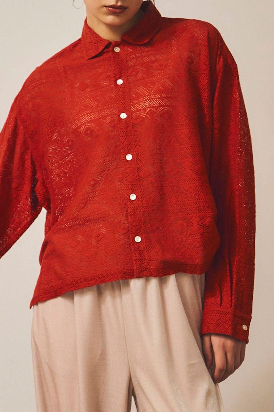 border russell lace shirt / INDIA INDUSTRY - MidiUmi border russell lace shirt / INDIA INDUSTRY - MidiUmi