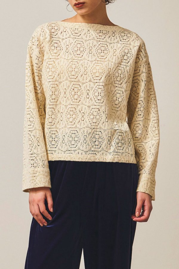 hexagon lace pullover shirt / INDIA INDUSTRY