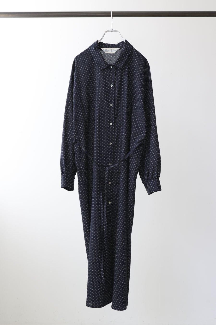 dots shirt onepiece with belt - MidiUmi（ミディウミ